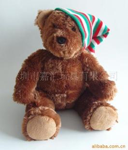 毛絨玩具生產訂做圣誕系列毛絨布娃娃產品戴帽泰迪熊公仔玩偶工廠,批發,進口,代購