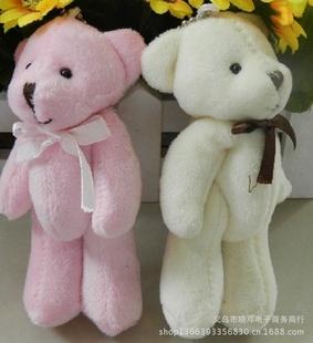廠家直銷11cm領結關節熊 泰迪熊 卡通花束材料 婚慶禮品 毛絨玩具工廠,批發,進口,代購