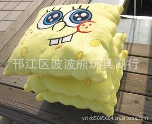 正版可愛海綿寶寶/靠枕/靠墊/抱枕 毛絨玩具3個表情 禮品工廠,批發,進口,代購