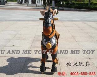 精品機械諸葛馬廠家批發兒童禮物騎乘玩具 毛絨仿真動物 黑色戰馬工廠,批發,進口,代購