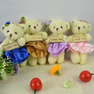 帶刻字小熊 鉆泰迪熊 鮮花卡通花束包裝材料 公仔 毛絨玩具批發工廠,批發,進口,代購