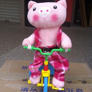 qc4熱銷新款電動毛絨玩具音樂玩具騎車胭脂豬玩具會騎車唱歌的豬工廠,批發,進口,代購