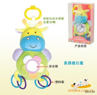 BUNFUN 嬰兒毛絨小牛手拉振動玩具 床掛/車掛 嬰兒玩具 2813 批發工廠,批發,進口,代購