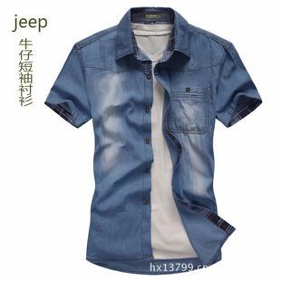 休閑男裝 jeep短袖 外貿jeep 男裝休閑襯衫 庫存外貿服裝 男裝庫批發・進口・工廠・代買・代購