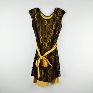 2013夏季新款女裝 韓版蕾絲收腰連衣裙批發 庫存裙無袖短裙工廠,批發,進口,代購