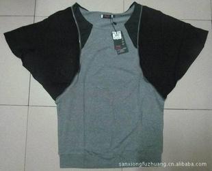 整單外貿庫存韓版時尚蝙蝠袖款式2個顏色圓領雪紡袖女裝T恤低價工廠,批發,進口,代購