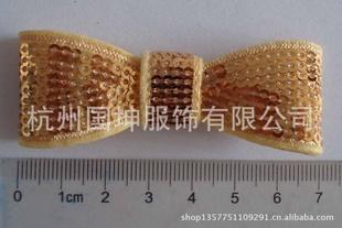 金色珠片毛氈布蝴蝶結2*6CM 品質高檔 現貨工廠,批發,進口,代購