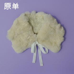 毛領子批發 YR-286優質獺兔拼皮大方領系帶可當圍脖工廠,批發,進口,代購