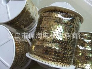 現貨6MM平片連線片 PVC淺金亮片 服裝輔料配飾工廠,批發,進口,代購