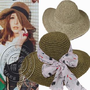 歐美風 時尚女士遮陽帽 可折疊大沿草帽 批發草帽crszm403工廠,批發,進口,代購