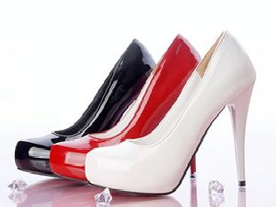 高檔女鞋批發 高級亮面高光材質熟女氣質高跟鞋工廠,批發,進口,代購