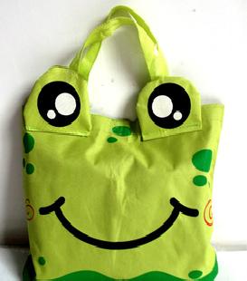維妙廠;環保綠色牛筋布青蛙手提袋，購物袋工廠,批發,進口,代購