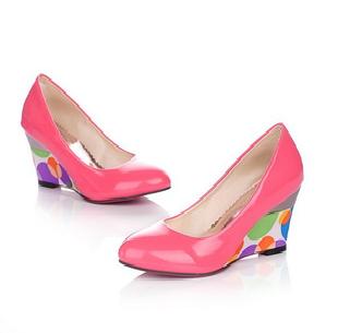新款時尚 優質漆皮單鞋 糖果坡跟鞋 女士休閒單鞋2S@#-6工廠,批發,進口,代購