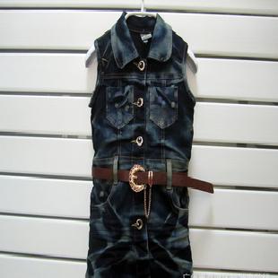 2011新款牛仔女童連衣裙 小中童牛仔衣服套裝 童裝連衣裙韓版8803工廠,批發,進口,代購