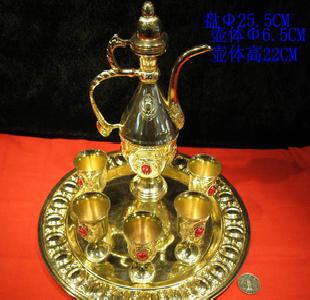 廠家批發鍍金酒壺 高檔禮品酒壺 鍍金茶壺 禮品套壺批發工廠,批發,進口,代購