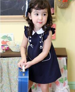 2011夏季韓版公主裙童裝 海軍風學院兒童連衣裙工廠,批發,進口,代購