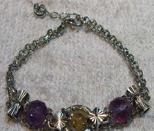 天然紫晶金髮晶首飾手鏈工廠,批發,進口,代購