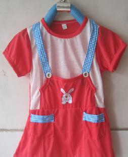兒童服裝 假2件連衣裙 可愛女孩童T恤 庫存童裝批發工廠,批發,進口,代購