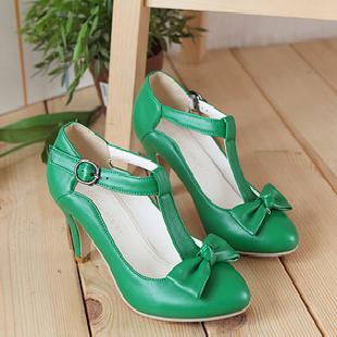 2011時尚女郎秀腿增高單鞋，蝴蝶結，黑 白 紅 黃 綠色單鞋工廠,批發,進口,代購