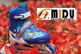 MIDU密度新款兒童鋁合金902藍色可調碼閃光溜冰鞋工廠,批發,進口,代購