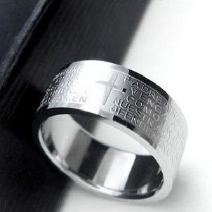韓國2011新款飾品 吳尊最愛鈦鋼聖經戒指 100元飾品混批戒指1270工廠,批發,進口,代購