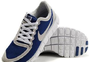 正品耐克/NIKE Free赤足五代5.0 男子超輕透氣運動跑鞋 白藍灰工廠,批發,進口,代購