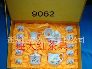連天紅陶瓷廠家批發直銷14頭茶具各種花面陶瓷茶具來樣定做禮品批發・進口・工廠・代買・代購