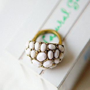 G266 【住家】白色心跡指環 戒指 歐美 復古時尚女最愛工廠,批發,進口,代購