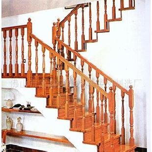 L型複式實木樓梯“質量保證 價格優惠”實木欄杆工廠,批發,進口,代購