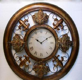 【小額批發】歐美風格仿古鐵藝鐘錶/金屬掛鐘工廠,批發,進口,代購