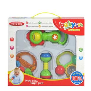 【美貝樂4件套裝搖鈴組合禮盒嬰兒玩具帶牙膠】寶寶玩具0-1歲工廠,批發,進口,代購