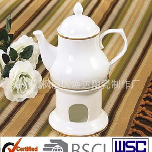 【通過ISO9001 BSCI 廠家】歐式高檔帶爐子陶瓷咖啡壺套裝工廠,批發,進口,代購