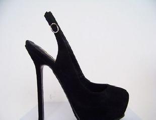 YSL歐美大碼2011春款超高跟鞋黑色羊反絨磨砂防水台單鞋工廠,批發,進口,代購