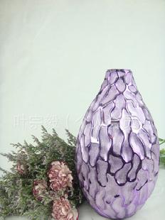 【廠家直銷】[工藝品 陶瓷工藝品 電鍍拉絲 紫色花瓶  現代家居工廠,批發,進口,代購