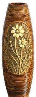 籐編木片工藝花瓶草花盆戶外裝飾品各式圖案花瓶工廠,批發,進口,代購