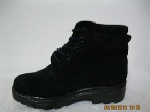 長期黑翻絨牛皮黑腰膠粘橡膠底工作鞋防護鞋工廠,批發,進口,代購