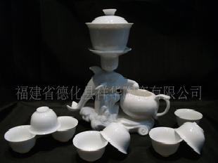 德化陶瓷 廠家直銷 國家專利 全自動茶具 10頭中國白 功夫茶具組工廠,批發,進口,代購
