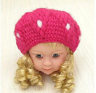 2011新款韓版外貿手工毛線帽嬰兒帽子粉色博士帽工廠,批發,進口,代購