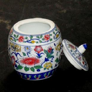 景德鎮高檔陶瓷茶葉罐密封罐五彩洋蓮工廠,批發,進口,代購