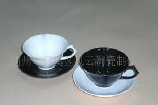 廣東潮州日用陶瓷咖啡杯碟，黑白咖啡杯碟，中溫炻瓷杯碟工廠,批發,進口,代購
