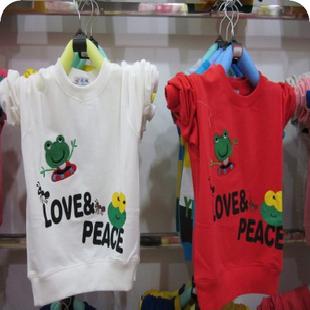 KQ24 廠家熱銷 卡通青蛙長袖童T恤 2-5歲小童童裝工廠,批發,進口,代購