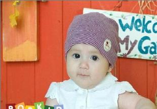 寶寶帽子兒童帽子嬰兒帽子 條紋貼標雙層提花棉線帽 多色批發・進口・工廠・代買・代購