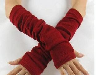 韓版時尚針織棉露半指手臂套男女通用長 手套 批發工廠,批發,進口,代購