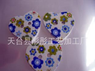 批發桃心彩色（直徑2.5*2.2cm)手工\DIY\輔料\彩繪木扣工廠,批發,進口,代購