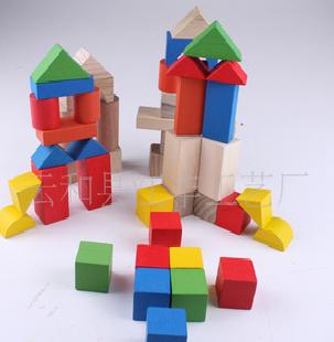 木製積木玩具批發 智力玩具 益智積木 50粒創意積木工廠,批發,進口,代購