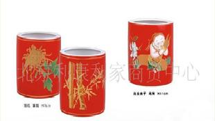 紅瓷筆筒（畫面較多）-中國紅瓷工藝禮品瓷器工廠,批發,進口,代購