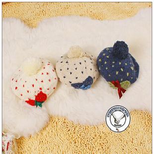 2011 冬季新款 女 韓版 手工編織羊毛混紡蝴蝶結毛線帽工廠,批發,進口,代購