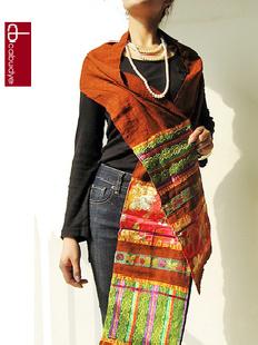 民族風 2010新款 印度莎麗 拼接長款圍巾50503工廠,批發,進口,代購