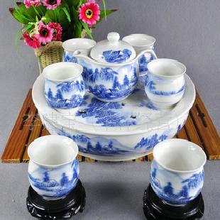 陶瓷茶具 8頭風景圖茶盤茶具套裝  雙層杯子陶瓷禮品茶具工廠,批發,進口,代購