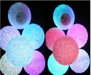 【2011新款促銷】批發創意禮品 圓形水晶顆粒七彩變色LED小夜燈工廠,批發,進口,代購